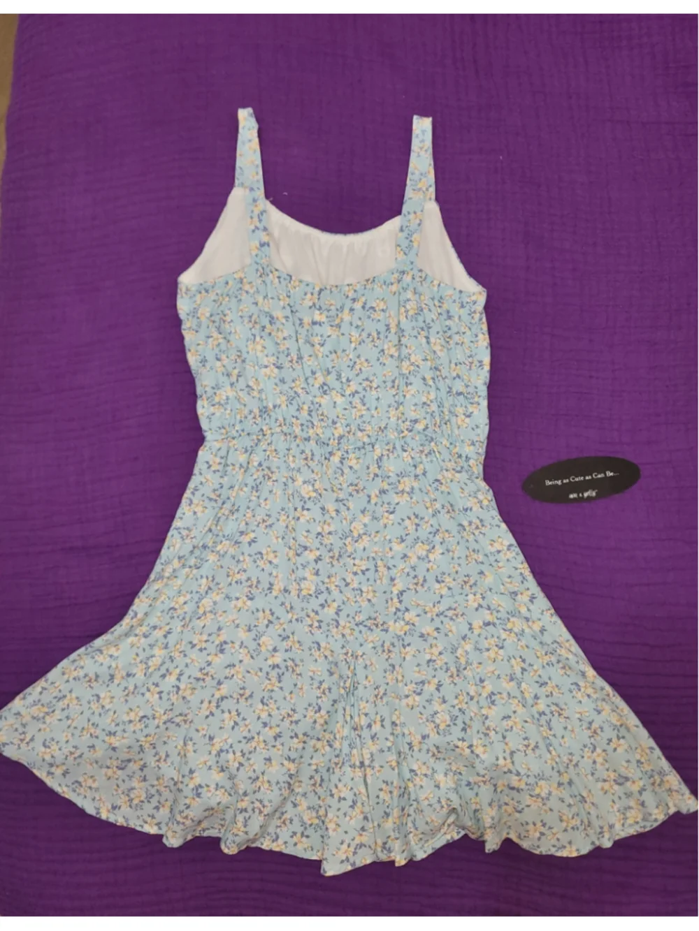 Ava & Yelly Girls Size 14 Blue Floral Romper Built In Shorts Skort Lined